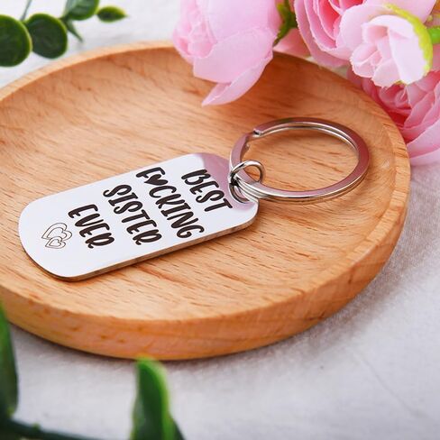 Best Fucking Ever Keychain for Sister Brother Teacher Gifts for Women Men Birthday Gifts for Sister Teacher Brother in Kuwait