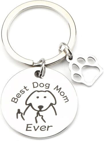 Best Dog Mom Ever Keychain,Dog Mom Keychain for Women Friends,Christmas Birthday Mother Day Gift for Dogs Lover in Saudi Arabia