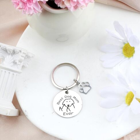Best Dog Mom Ever Keychain,Dog Mom Keychain for Women Friends,Christmas Birthday Mother Day Gift for Dogs Lover in Saudi Arabia