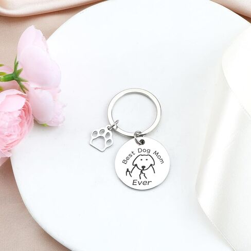 Best Dog Mom Ever Keychain,Dog Mom Keychain for Women Friends,Christmas Birthday Mother Day Gift for Dogs Lover in Saudi Arabia