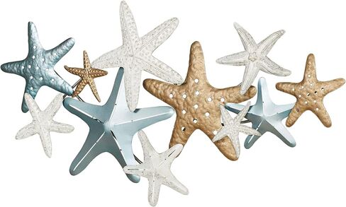 Touch of Class Starfish Collage Wall Art Gold/Ivory - Made of Metal - Hangs vertically or horizontally - One size - 43 W x 2.5 D x 24 H in Saudi Arabia