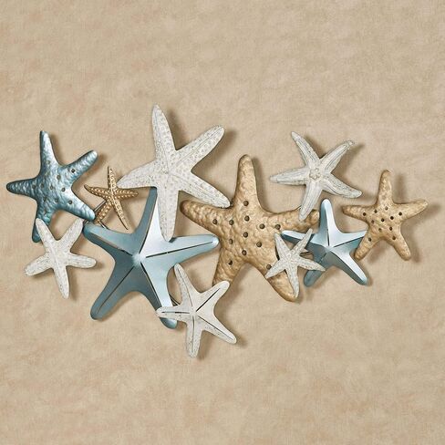 Touch of Class Starfish Collage Wall Art Gold/Ivory - Made of Metal - Hangs vertically or horizontally - One size - 43 W x 2.5 D x 24 H in Saudi Arabia