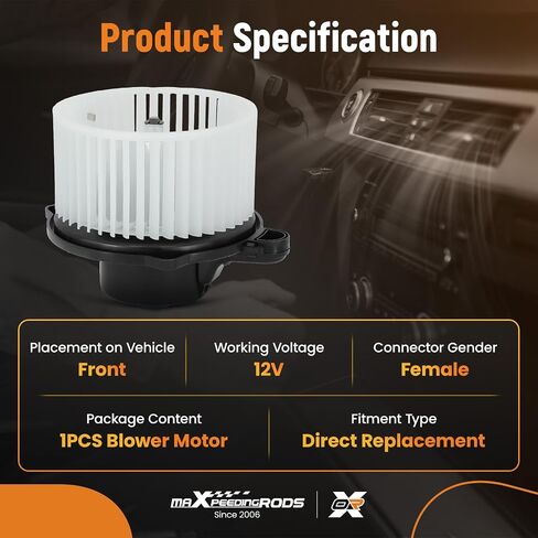 MaxPeedingRods AC Heater Blower Fan 700133 لـ Hyundai Accent 2003-2011 ، Azera 2006-2011 ، Entourage 2007-2008 ، Sonata 2006-2010 ، Tucson 2006-2009 ، for Kia Optima 2007-2010 PM9247،700133 in Kuwait