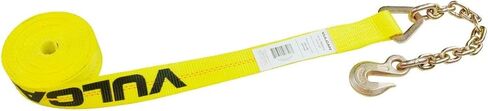 VULCAN Ratchet Strap with Chain Anchors - Classic Yellow - 2 Inch x 27 Foot - 3,600 Pound Safe Working Load in Saudi Arabia