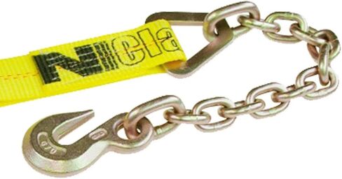 VULCAN Ratchet Strap with Chain Anchors - Classic Yellow - 2 Inch x 27 Foot - 3,600 Pound Safe Working Load in Saudi Arabia