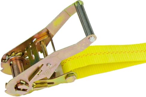 VULCAN Ratchet Strap with Chain Anchors - Classic Yellow - 2 Inch x 27 Foot - 3,600 Pound Safe Working Load in Saudi Arabia