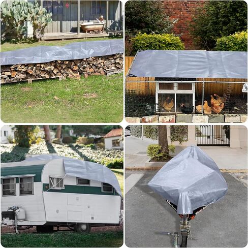 TARPS مقاوم للماء الثقيلة 20 × 20 قدمًا ، وغطاء قطران بولي سميك 12 ميلاً ، وقنب للأشعة فوق البنفسجية ، والخارجية في الهواء الطلق مع الحلقات والحواف المعززة للخيمة ، والسقف ، والتخييم ، والفناء ، وقارب البلياردو (الفضة/البني) in Saudi Arabia