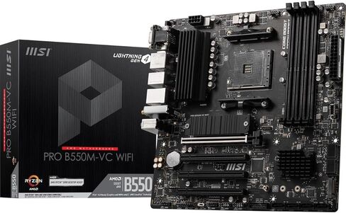اللوحة الأم MSI PRO B550M-VC WiFi ProSeries (AMD AM4، DDR4، PCIe 4.0، SATA 6 جيجابايت/ثانية، M.2، USB 3.2 Gen 2، HDMI/DP، Wi-Fi، mATX) (متجدد) in Kuwait