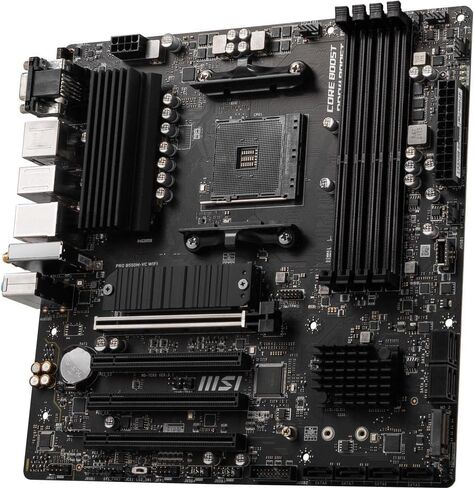 اللوحة الأم MSI PRO B550M-VC WiFi ProSeries (AMD AM4، DDR4، PCIe 4.0، SATA 6 جيجابايت/ثانية، M.2، USB 3.2 Gen 2، HDMI/DP، Wi-Fi، mATX) (متجدد) in Kuwait