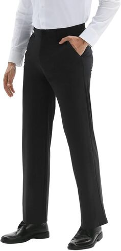 Mens Stretch Dress Pants, Men's Classic Fit Casual Golf Work Suit Pants Lightweight Flat Front Pants in Saudi Arabia