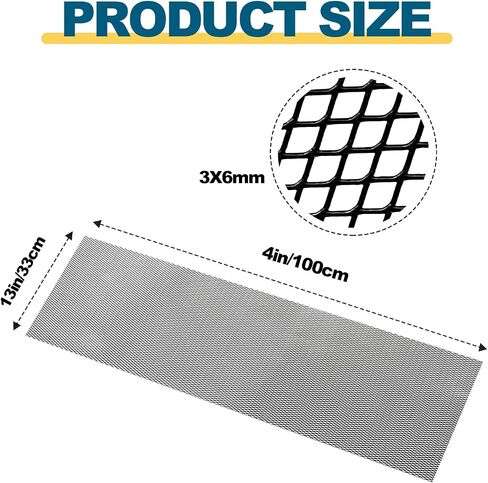 شبكة شواية عالمية 40 "X13" ، 120 × 40 سم من سبائك الألومنيوم الموسعة المصنوعة ، مصببة سيارة شاشة معدنية مع مصد ثقب ثلاثي الثقب 3 × 6 مم in Saudi Arabia