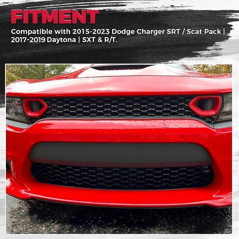 Hecasa Front Lower Grille Grille متوافق مع 2015-2023 Dodge Charger SRT SCAT Pack Daytona 68417504AA 68214869AB CH1036137 W/2 الجانبية الحدود الأسود in Saudi Arabia