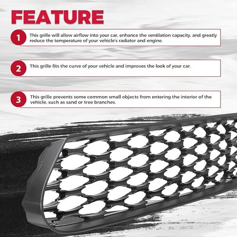 Hecasa Front Lower Grille Grille متوافق مع 2015-2023 Dodge Charger SRT SCAT Pack Daytona 68417504AA 68214869AB CH1036137 W/2 الجانبية الحدود الأسود in Saudi Arabia