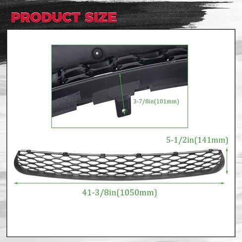 Hecasa Front Lower Grille Grille متوافق مع 2015-2023 Dodge Charger SRT SCAT Pack Daytona 68417504AA 68214869AB CH1036137 W/2 الجانبية الحدود الأسود in Saudi Arabia