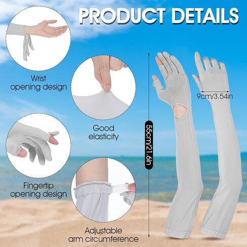 4Pcs Long Sun Protection Gloves, Touchscreen Arm UV Protection Gloves, Non Slip Full Finger Sun Gloves in Saudi Arabia