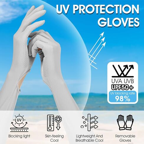 4Pcs Long Sun Protection Gloves, Touchscreen Arm UV Protection Gloves, Non Slip Full Finger Sun Gloves in Saudi Arabia