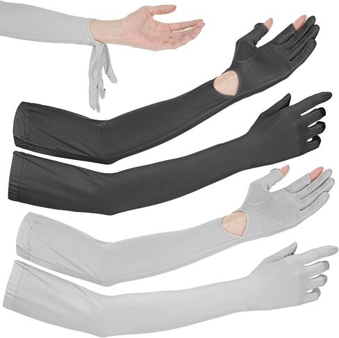 4Pcs Long Sun Protection Gloves, Touchscreen Arm UV Protection Gloves, Non Slip Full Finger Sun Gloves in Saudi Arabia