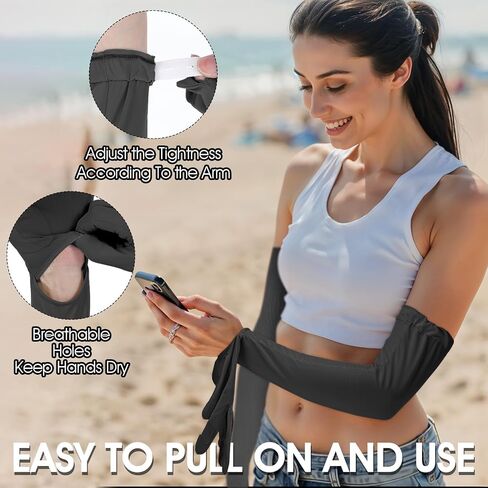 4Pcs Long Sun Protection Gloves, Touchscreen Arm UV Protection Gloves, Non Slip Full Finger Sun Gloves in Saudi Arabia