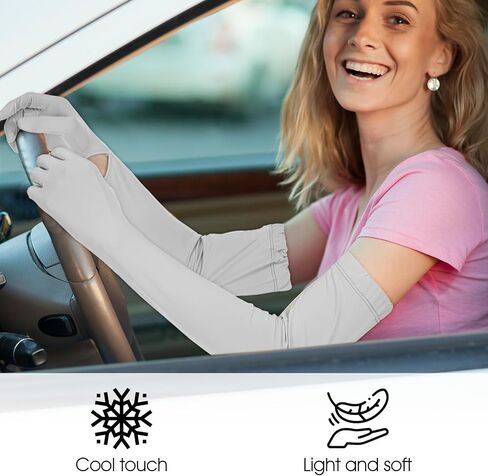 4Pcs Long Sun Protection Gloves, Touchscreen Arm UV Protection Gloves, Non Slip Full Finger Sun Gloves in Saudi Arabia