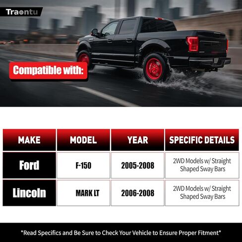 2WD Front End 12pc Suspension Kit for 2005-2008 Ford F-150 Lincoln Mark LT 2006 2007 2008, 2 Upper Control Arms 2 Lower Ball Joints 4 Outer & Inner Tie Rods 2 Sway Bars 2 Boots Replacement in Saudi Arabia
