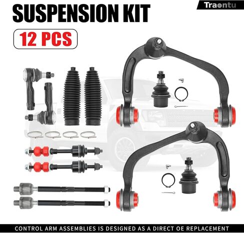 2WD Front End 12pc Suspension Kit for 2005-2008 Ford F-150 Lincoln Mark LT 2006 2007 2008, 2 Upper Control Arms 2 Lower Ball Joints 4 Outer & Inner Tie Rods 2 Sway Bars 2 Boots Replacement in Saudi Arabia