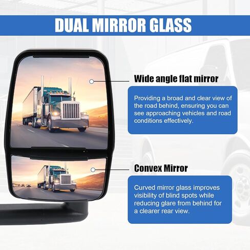 JDMSPEED Driver Side View Mirror Compatible with 2003-2017 for Chevy Express 1500/2500/3500 2003-2017 for GMC Savana 1500/2500/3500 Manual Adjustment Fold Non-Heated GM1320426 (Driver Side View) in Saudi Arabia
