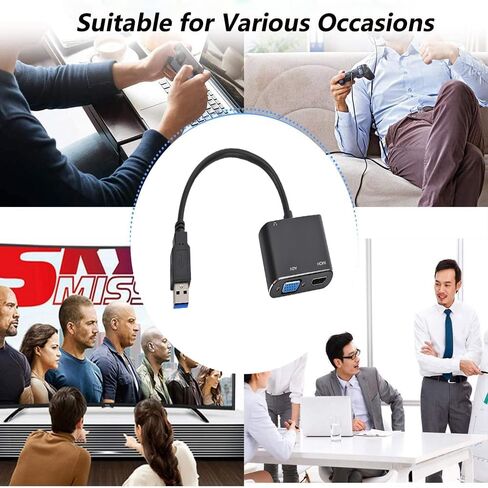 محول USB إلى HDMI ، كبل HDMI USB متعدد المراقب 1080P محول صوت الفيديو ، للكمبيوتر الشخصي ، الكمبيوتر المحمول لمراقبة ودعم Windows XP 7/8/8.1/10/11 in Saudi Arabia