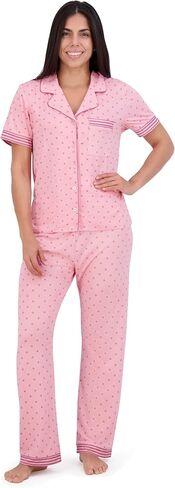 Aerosoles Women's Notch Colder Cozy PJS 2 قطعة مريحة مريحة لينة من القطن الناعم. in Saudi Arabia