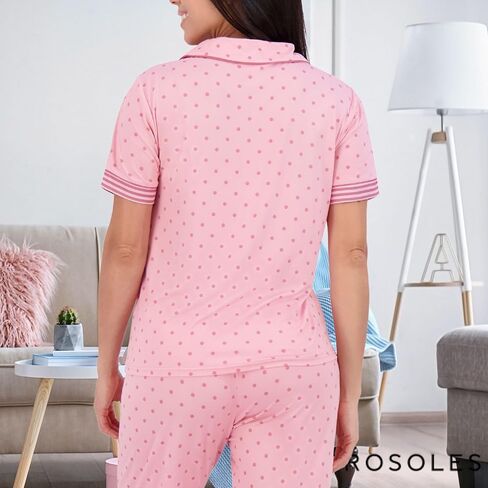 Aerosoles Women's Notch Colder Cozy PJS 2 قطعة مريحة مريحة لينة من القطن الناعم. in Saudi Arabia
