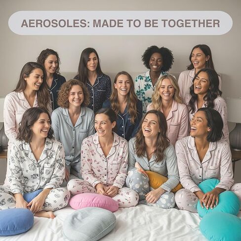Aerosoles Women's Notch Colder Cozy PJS 2 قطعة مريحة مريحة لينة من القطن الناعم. in Saudi Arabia