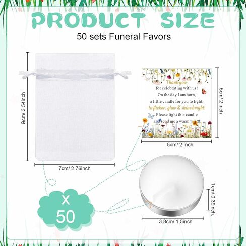MTLEE 50 Sets Baby Shower Candle Favors for Guests Including 50 Pcs Tea Light Candles and 50 Thank Tags and 50 Return Gift Bags for Baby Shower Gender Reveal Party Favors (Flowers, Pink) in Saudi Arabia