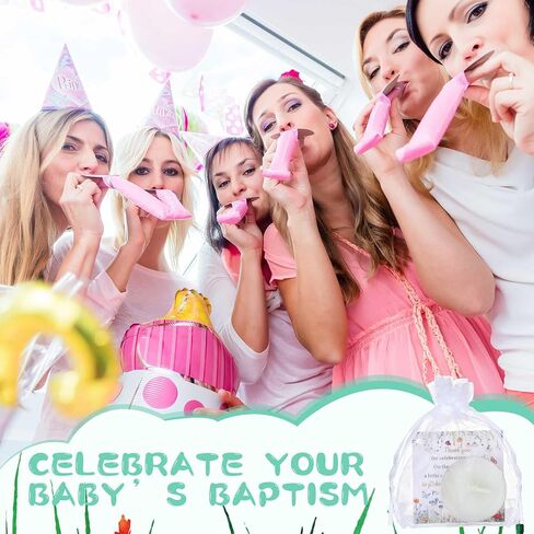 MTLEE 50 Sets Baby Shower Candle Favors for Guests Including 50 Pcs Tea Light Candles and 50 Thank Tags and 50 Return Gift Bags for Baby Shower Gender Reveal Party Favors (Flowers, Pink) in Saudi Arabia