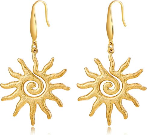 أقراط Gold Sun Dangle للمرأة in Kuwait