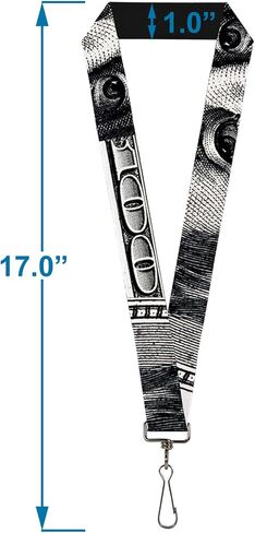 Buckle-Down Lanyard-1.0"-100 Dollar Bill C/u White/Black in Saudi Arabia