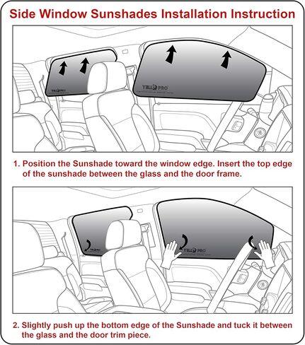 Yellopro الجانبية النافذة الخلفية المقعد الثاني من الصف الثاني Sunshade Custom Fit لعام 2018 2019 2020 2021 2022 2023 2024 2025 Jeep Wrangler ، JL غير محدود ، Sport ، S ، الصحراء ، روبيكون 4 باب ، UV Reflector Sun Protection (2pcs) in Saudi Arabia