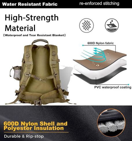 Military Tactical Backpack 3 Day Pack Expandable Backpack Army Daypack for Hiking Gym Sport Camping (Green) in Saudi Arabia