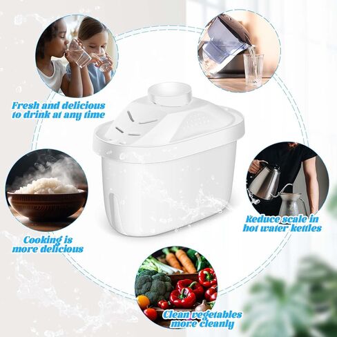4 Pcs Alkaline Water Filter Replacement Alkaline Water Pitcher Replacement Cartridge for Improve Alkaline, Healthy Drinking Water in Saudi Arabia
