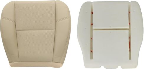 Driver Bottom Seat Cover & Foam Cushion Light Cashmere Tan #333 313 33i Compatible with Cadillac Escalade Chevry Tahoe Suburban GMC Sierra 2007 2008 2009 2010 2011 2012 2013 2014 in Saudi Arabia