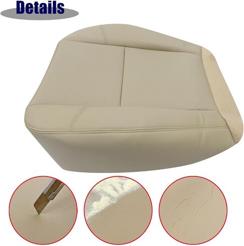 Driver Bottom Seat Cover & Foam Cushion Light Cashmere Tan #333 313 33i Compatible with Cadillac Escalade Chevry Tahoe Suburban GMC Sierra 2007 2008 2009 2010 2011 2012 2013 2014 in Saudi Arabia