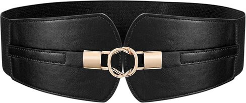 JASGOOD Women Elastic Wide Belt Ladies Stretchy Waist Belt for Dress with Gold Buckle in Saudi Arabia