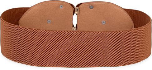 BlackButterfly Wide Elastic Cinch Stretch Waistband Retro Gold Heart Buckle Waist Belt in Saudi Arabia