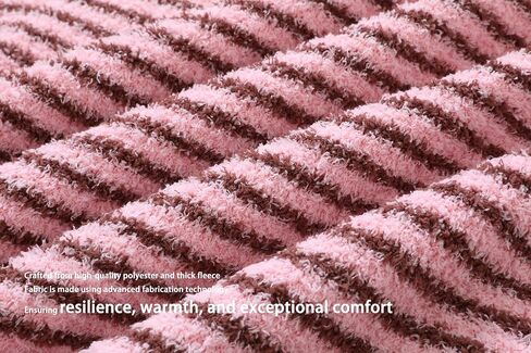 Women's Fleece Lounge Pajama Set - Includes Pants and Top, Elastic Fabric, Warm, Cloudlike Softness, Skin-Friendly Comfort, Pink in Saudi Arabia
