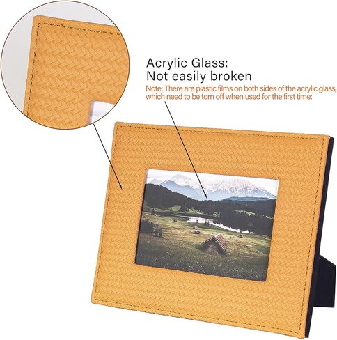 Blue Leather Photo Frame 5 * 7 Picture Frame for Wall Tabletop Horizontal Vertical Formats in Kuwait