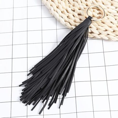 Womens Backpack and Purse Set, 2Pcs Women Leather Tassels Keychain and Keyring Holder, Car Decor, Coffee Black Lanyard Wallet in Saudi Arabia