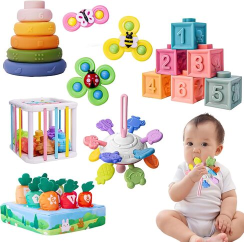 Montessori Toys for Babies 6-12 Months, Baby Toys 6-12 Months, Montessori Toys for 1+ Year Old, Infant Toys 6-12 Months, 6 in 1 Baby Girl Boy Gifts in Saudi Arabia
