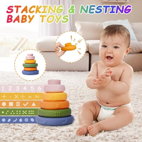 Montessori Toys for Babies 6-12 Months, Baby Toys 6-12 Months, Montessori Toys for 1+ Year Old, Infant Toys 6-12 Months, 6 in 1 Baby Girl Boy Gifts in Saudi Arabia