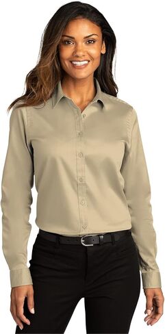 Port Authority Ladies Long Sleeve SuperPro React Twill Shirt in Saudi Arabia