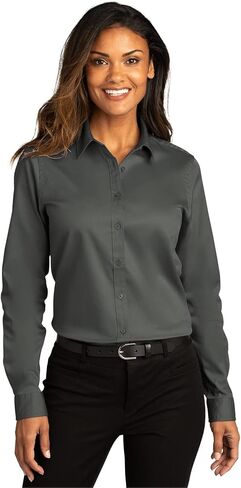 Port Authority Ladies Long Sleeve SuperPro React Twill Shirt in Saudi Arabia