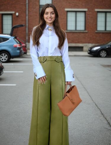 oshoplive Women's Elegant Office Work Blouse Shirt Tops Dressy Long Sleeve Collar V Neck Shirts in Kuwait
