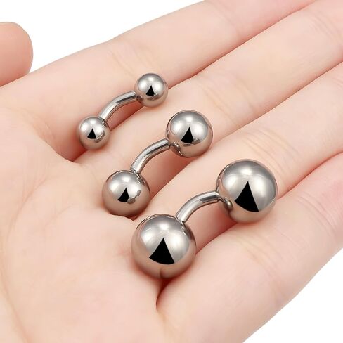 Yaalozei G23 Titanium 16g 14g 12g كرات ثقب كبيرة حلقات PA خارقة المجوهرات Hypoallergenic خارجيا ملولق المنحنى in Kuwait